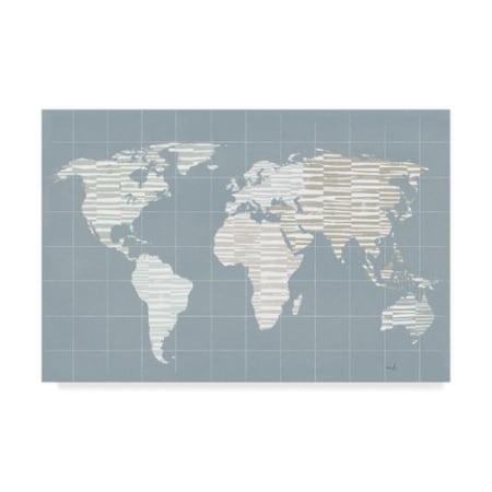 Moira Hershey 'Calm World Map Grid' Canvas Art,30x47